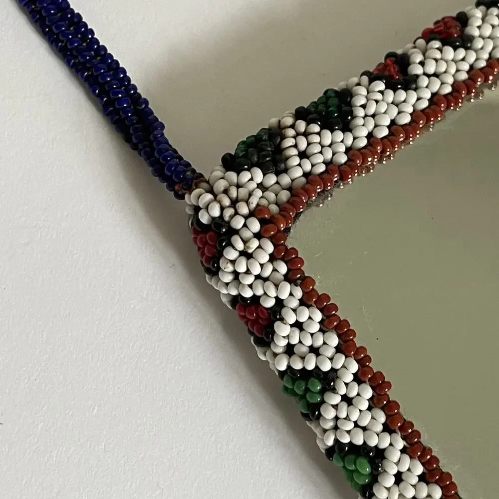 Mirror Vintage Handmade Beaded South Africa Or South America - 301